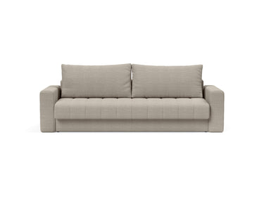 Akello sovesofa med armlæn i 579 Kenya Gravel, set forfra