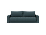 Akello sovesofa med armlæn i 851 Mahoga Dark Blue, set forfra