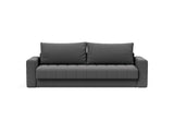 Akello sovesofa med armlæn i 852 Mahoga Seal Grey, set forfra