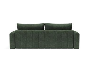 Akello sovesofa med armlæn i 281 Avella Pine Green, set bagfra