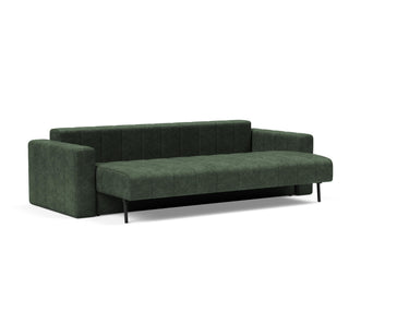 Akello sovesofa med armlæn i 281 Avella Pine Green, med åben opbevaring
