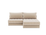 Akello sovesofa med chaiselong i 410 Esina Almond, set forfra