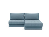 Akello sovesofa med chaiselong i 525 Mixed Dance Light Blue, set forfra