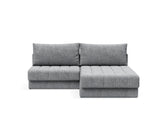 Akello sovesofa med chaiselong i 565 Twist Granite, set forfra