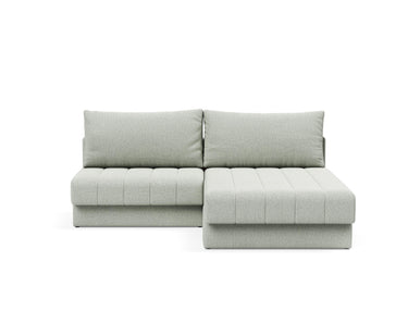 Akello sovesofa med chaiselong i 888 Mozart Slate Brown, set forfra
