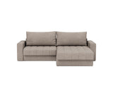 Akello sovesofa med chaiselong og armlæn i 472 Yuveno Warm Grey, set forfra