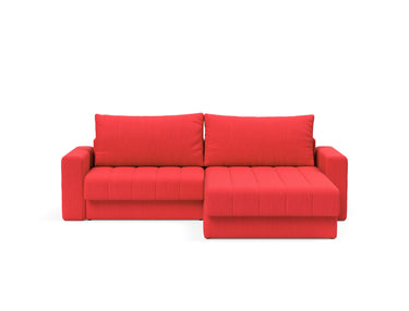Akello sovesofa med chaiselong og armlæn i 511 Elegance Red, set forfra