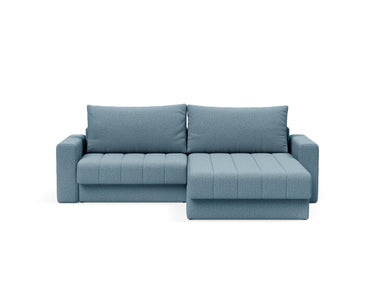 Akello sovesofa med chaiselong og armlæn i 525 Mixed Dance Light Blue, set forfra