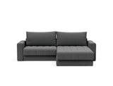 Akello sovesofa med chaiselong og armlæn i 852 Mahoga Seal Grey, set forfra