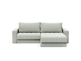 Akello sovesofa med chaiselong og armlæn i 888 Mozart Slate Brown, set forfra