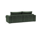 Akello sovesofa med chaiselong og armlæn i 281 Avella Pine Green, set skråt bagfra
