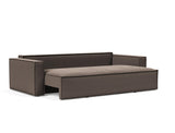 Newilla sovesofa i 530 Bouclé Taupe, med sædet trukket halvt ud