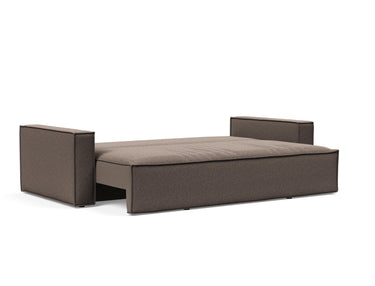 Newilla sovesofa i 530 Bouclé Taupe, slået ud til seng