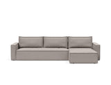 Newilla sovesofa med chaiselong i 321 Corocco Warm Grey, set forfra