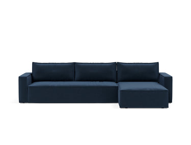Newilla sovesofa med chaiselong i 414 Esina Indigo Blue, set forfra