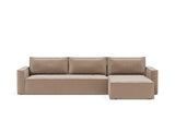 Newilla sovesofa med chaiselong i 417 Esina Mocha, set forfra