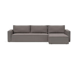 Newilla sovesofa med chaiselong i 521 Mixed Dance Grey, set forfra