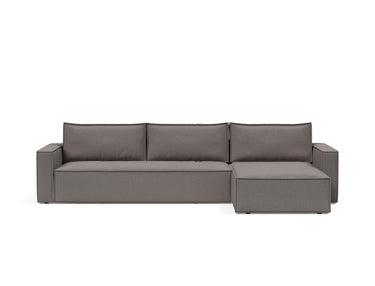 Newilla sovesofa med chaiselong i 521 Mixed Dance Grey, set forfra
