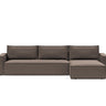 Newilla sovesofa med chaiselong i 530 Bouclé Taupe, set forfra