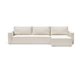 Newilla sovesofa med chaiselong i 531 Bouclé Off White, set forfra