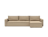 Newilla sovesofa med chaiselong i 587 Phobos Mocha, set forfra