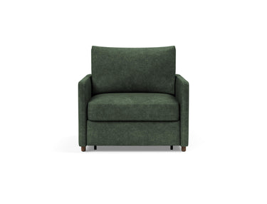 Neah stol med slim armlæn i 281 Avella Pine Green, set forfra