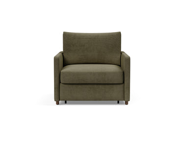 Neah stol med slim armlæn i 316 Cordufine Pine Green, set forfra