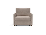 Neah stol med slim armlæn i 318 Cordufine Beige, set forfra