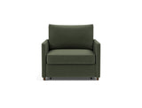 Neah stol med slim armlæn i 413 Esina Olive Green, set forfra