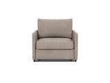 Neah stol med slim armlæn i 472 Yuveno Warm Grey, set forfra