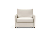 Neah stol med slim armlæn i 531 Bouclé Off White, set forfra
