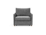 Neah stol med slim armlæn i 563 Twist Charcoal, set forfra
