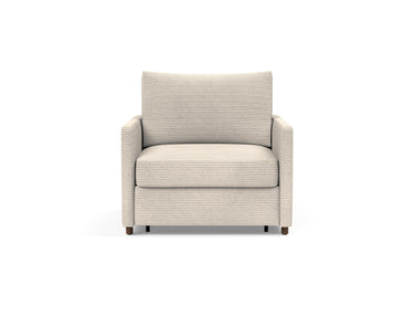 Neah stol med slim armlæn i 594 Corduroy Ivory, set forfra