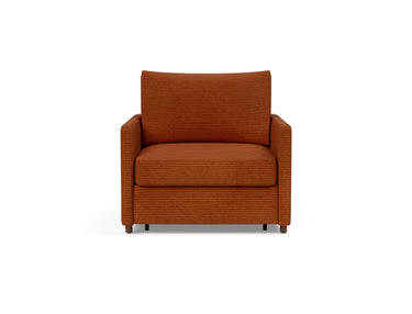Neah stol med slim armlæn i 595 Corduroy Burnt Orange, set forfra
