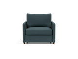 Neah stol med slim armlæn i 851 Mahoga Dark Blue, set forfra