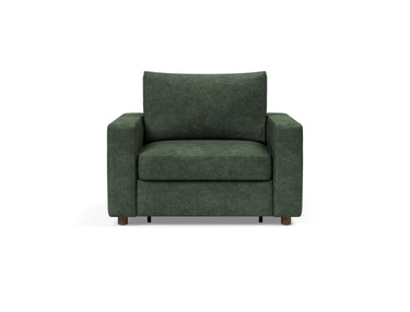 Neah stol med standard armlæn i 281 Avella Pine Green, set forfra
