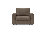 Neah stol med standard armlæn i 411 Esina Cedar Brown, set forfra
