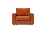 Neah stol med standard armlæn i 412 Esina Rust Orange, set forfra
