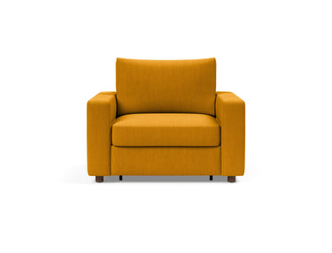 Neah stol med standard armlæn i 507 Elegance Burned Curry, set forfra