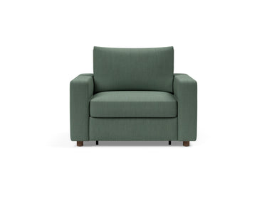 Neah stol med standard armlæn i 518 Elegance Green, set forfra