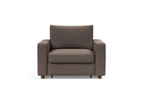 Neah stol med standard armlæn i 530 Bouclé Taupe, set forfra