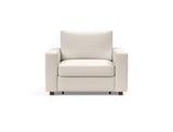 Neah stol med standard armlæn i 531 Bouclé Off White, set forfra