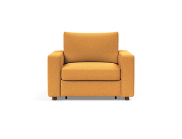 Neah stol med standard armlæn i 536 Bouclé Ochre, set forfra