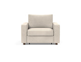 Neah stol med standard armlæn i 594 Corduroy Ivory, set forfra