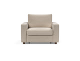 Neah stol med standard armlæn i 612 Blida Sand Grey, set forfra
