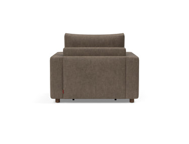 Neah stol med standard armlæn i 411 Esina Cedar Brown, set bagfra