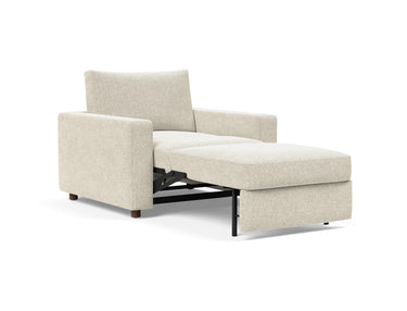 Neah stol med standard armlæn i 357 Taura Off White, med sædet trukket ud som lounger