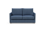 Neah 140 sovesofa med slim armlæn i 302 Weda Blue, set forfra