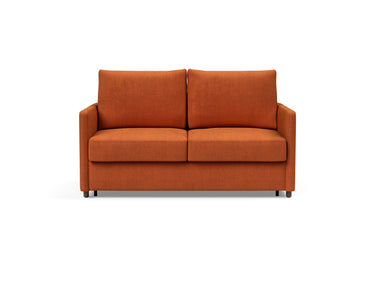 Neah 140 sovesofa med slim armlæn i 412 Esina Rust Orange, set forfra