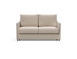 Neah 140 sovesofa med slim armlæn i 612 Blida Sand Grey, set forfra